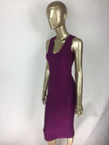 Top Quality Sexy V Neck Button Split Black Purple Bandage Dress Knitted Elastic Elegant Evening Party Dress