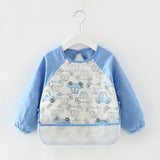 Baby Bandana Bibs Cute Cartoon Bibs Waterproof Infant Eating Children Drawing Long Sleeve Apron Baby Self Feeding Bib