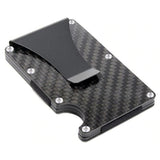 Gemeer Carbon Fiber Credit Card Holder RFID Non-scan Metal Wallet Purse Male Business Card Holder Carteira Masculina Billetera