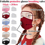 Child Dustproof Outdoor Face Protective Face Mask with Eyes Shield + 2 Filters Face Mascarillas Cosplay Costume Accessories