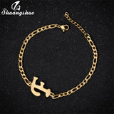 A-Z Letter Jewelry Personalize Initial Bracelets Bangles for Women Stainless Steel Alphabet Charm Bracelet Name Bijoux Pulseiras