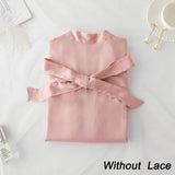 Summer Lace Sleepwear for Bride & Bridesmaid Wedding Robe Gown Solid Embroidery Kimono Bathrobe