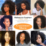 Rebecca Lace Front Short Afro Pre Plucked Knots Bob Wigs
