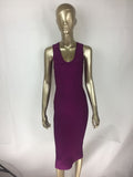 Top Quality Sexy V Neck Button Split Black Purple Bandage Dress Knitted Elastic Elegant Evening Party Dress