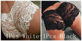 2Pcs Sexy Panties For Women Black White Lace Floral Flower Underwear Briefs Thin Hollow Panties Elastic Underwear Plus Size 5XL