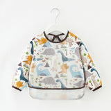 Baby Bandana Bibs Cute Cartoon Bibs Waterproof Infant Eating Children Drawing Long Sleeve Apron Baby Self Feeding Bib
