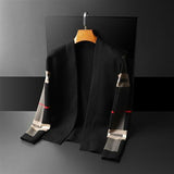 European and American luxury spring and autumn men's classic Plaid knitted cardigan sweater casual large Long Sleeve Jacket