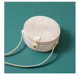 Round Woven Straw Rattan Bodybag
