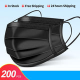 10/100/200PCS Mouth Masks 3 layer safe Filter Face mask Anti-pollution Disposable Non Woven Masks Breathable Protective mask - shopwishi 