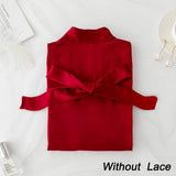Summer Lace Sleepwear for Bride & Bridesmaid Wedding Robe Gown Solid Embroidery Kimono Bathrobe