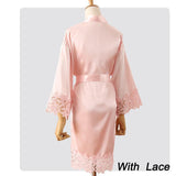 Summer Lace Sleepwear for Bride & Bridesmaid Wedding Robe Gown Solid Embroidery Kimono Bathrobe