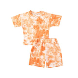 Infant Baby Girls Tie-dye Printed Clothes Sets For 1-5Y Summer Short Sleeve Print Boy T Shirts Tops+Shorts Pants Kids Boy Suits