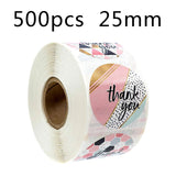 500pcs/roll  Thank You Stickers Handmade Sticker Circle Stationery thank you for your order  Seal Labels thank you sticker
