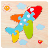 Montessori Games Baby Toys Animals traffic Kids 3D Puzzles Wooden Cartoon Cognition Puzzle Toy Matching Educational Game Gift