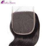Brazilian Human Hair Closure 4*4 Lace Closure Body Wave swiss Lace Closure 8-20 Inch Free/Middle Part Non Remy Hair Weaving