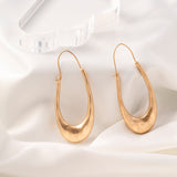 Gold Plated Circle Earrings ensitive Ears Stainless Steel Earring Women's Fashion Simple Style oval Earring Smooth