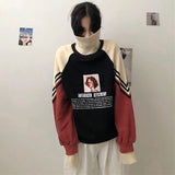 Hoodie Sweatshirt Women Winter Oversize Tops Fashion Pattern Printed Sweatshirt