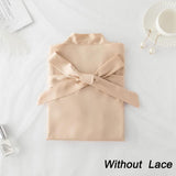 Summer Lace Sleepwear for Bride & Bridesmaid Wedding Robe Gown Solid Embroidery Kimono Bathrobe