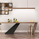 Nordic Wood Pendant Lights LED Modern Pendant Lamps for Dining Living Room Kitchen Office Shop Bar Cafe Long Strip Hanging Lamp