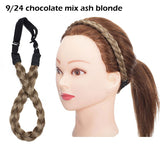 S-noilite Bohemian Plaited Headband Synthetic Braids Hair With Adjustable Belt Hairpiece Hair For Woman Hair Style Accessories