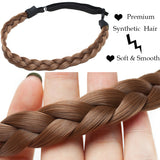 S-noilite Bohemian Plaited Headband Synthetic Braids Hair With Adjustable Belt Hairpiece Hair For Woman Hair Style Accessories