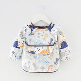 Baby Bandana Bibs Cute Cartoon Bibs Waterproof Infant Eating Children Drawing Long Sleeve Apron Baby Self Feeding Bib