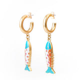 Gold Plated Circle Earrings ensitive Ears Stainless Steel Earring Women's Fashion Simple Style oval Earring Smooth
