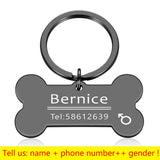 Personalized Collar Pet ID Tag Engraved Pet ID Name for Cat Puppy Dog Tag Pendant Keyring Bone Pet Accessories