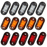 10PCS Warning Lights LEDs Diode Light Trailer Truck Yellow Orange White Red LED Side Marker Lamp 12V 24V