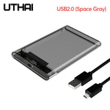 UTHAI G06 USB3.0/2.0 HDD Enclosure 2.5inch Serial Port SATA SSD Hard Drive Case Support 6TB transparent Mobile External HDD Case