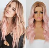 Blonde Unicorn Long Blonde Synthetic Wig for Black White Women Daily Use Middle Part Hair Wigs Water Wave Heat Resistant Fiber