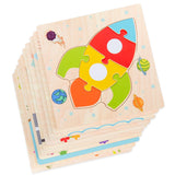 Montessori Games Baby Toys Animals traffic Kids 3D Puzzles Wooden Cartoon Cognition Puzzle Toy Matching Educational Game Gift