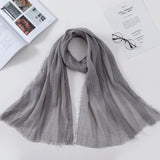 Muslim Women Crinkle Hijab Scarf Soft Solid Cotton Head ScarvesTurban Shawls and Wraps hijab femme musulman kopftuch