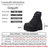 Gdgydh Comfortable High Heels Sole Buckle Black Leather Boots