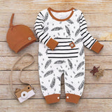Newborn Clothes Kids Clothes Girls Clothes Baby Girl Clothes Baby Boy Clothes Feather T shirt Tops Strip Pants Free Ship Z4