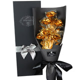 24K Foil Plated Gold Rose Bouquet Proposal Gift Flowers Box Wedding Decor