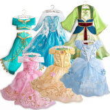 Dressy Girls Princesses Dress up Snow Queen Anna Belle Snow White Sleeping Beauty Costume Kids Fancy Unicorn Evil Queen Minnie