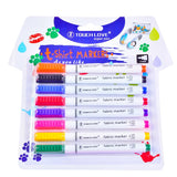 8 Pcs/Set Clothes Textile Marker Fabric Paint Pen DIY Crafts T-shirt Pigment Painting Pen School Home Stationery Graffiti Supply
