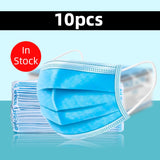 IN STOCK Face Masks Disposable Mouth Mask 3-Ply Anti-Dust Nonwoven Elastic Earloop Salon Breathable Protect Filter Dustproof Non