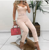 Skinny Slim Fit V-Neck Sleeveless Casual Romper Overalls