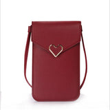Women's Transparent Leather Cell Phone Shoulder Purse