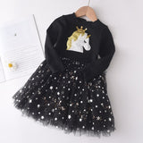 Bear Leader Girls Clothes Long Sleeves Cartoon Embroidery Female Children's Dresses
