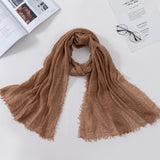 Muslim Women Crinkle Hijab Scarf Soft Solid Cotton Head ScarvesTurban Shawls and Wraps hijab femme musulman kopftuch