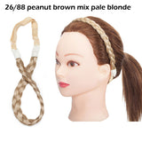 S-noilite Bohemian Plaited Headband Synthetic Braids Hair With Adjustable Belt Hairpiece Hair For Woman Hair Style Accessories