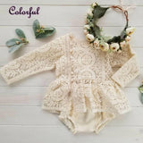 0-24 Months  Newborn Baby Girl Flower Clothes Long Sleeve Lace Romper Dress One-Pieces Outfit - shopwishi 