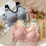 5D Wireless Contour Bra Lace Breathable Underwear Seamless Stretchy for Sports Yoga Running Bra Sports Bras yoga top vest