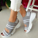 Women's Crystal Bling Wedge Comfortable Breathable Comfy Ladies Slip-on Sandal