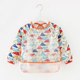 Baby Bandana Bibs Cute Cartoon Bibs Waterproof Infant Eating Children Drawing Long Sleeve Apron Baby Self Feeding Bib