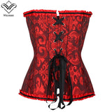 Gothic Corset Corselette Women's Corsets Steampunk Plus Size Overbust Corsage White Bodice Tops Sexy Lace Up Bustier S-6XL