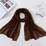Muslim Women Crinkle Hijab Scarf Soft Solid Cotton Head ScarvesTurban Shawls and Wraps hijab femme musulman kopftuch